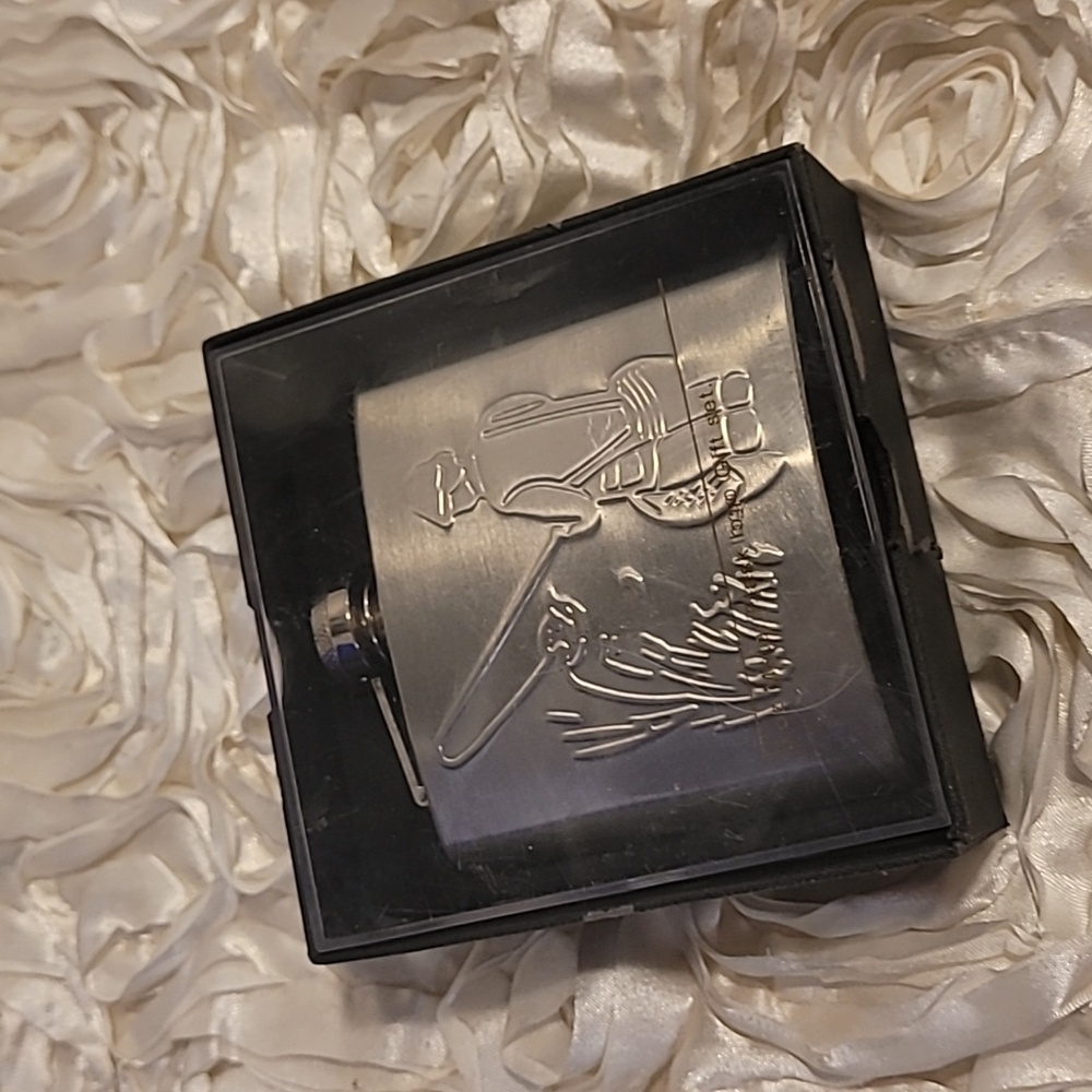 Flask Stainless Steel Etched Fishing - 5oz Flask